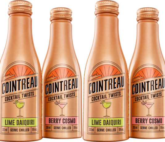 Cointreau enters the cocktail RTD market Pack shots of Cointreau RTD cocktails including Lime Daiquiri and Berry Cosmo.