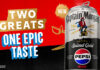 Promotional image of the partnership between Captain Morgan rum and Pepsi Max with an image of the can and text that reads "Two Greats, One Epic Taste".