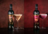 Promotional image of Funkin Cocktails Dessert Cocktails including its Chocolate Espresso Martini and Black Forest Gateau bottles against dark backgrounds.