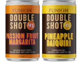 Funkin elevates higher ABV cocktails range Pack shots of Funkin Double Shot cocktails including Passion Fruit Margarita and Pineapple Daiquiri variants.