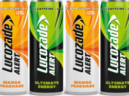 Lucozade brings a Can-Can energy to launches Pack shots of Lucozade Alert Ultimate Energy and Mango Peachade.