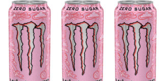 Pack shots of Monster Energy Ultra Strawberry Dream.