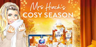 Illustration of the new Mrs Hinch's Cosy Season range of cleaning product from Procter & Gamble.