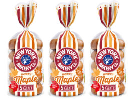 New York Bakery Co brings a Canadian touch with Maple bagels Pack shots of New York Bagel Company Maple bagels.