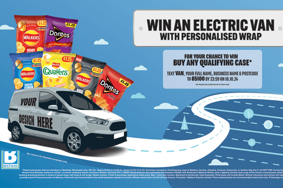 Promotional image of competition between PepsiCo and Bestway offering retailers the chance to win a branded van.