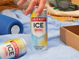 Smirnoff Ice unveils new pack design Promotional image of Smirnoff Ice can as a hand goes to lift a can off a blanket and another can lies on its side.