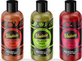 Vadasz spices up the sauces Pack shots of Vadasz Hot Sauces including Hot Pepper Sauce, Jalapeño Sauce and Kimchi Ketchup.