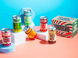 Waitrose and Sainsbury’s fall into Wonderland Lifestyle image of the Wonderland Cocktails range including a multipack as well as single cans of cocktails.