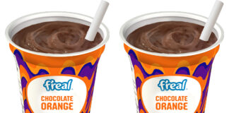 Pack shots of f'real Chocolate Orange.