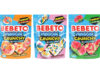 Pack shots of Bebeto Freeze Crunchy freeze-dried sweets including Peach Rings, Marshmallows and Watermelon variants.