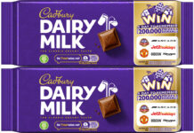 Pack shots of Cadbury Dairy Milk tablet bars with the Win A Day To Remember on-pack promotion on them.