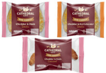 Pack shots of Cathedral City on-the-go range including Cheddar & Ham Toastie, Cheddar & Red Leicester Cheese Toastie and Cheddar & Ham Croissant.