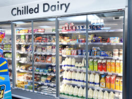 Inflation falls to a new low A chiller space in a convenience store stocking chilled dairy products.