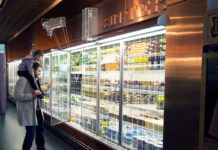 Digital mock up of refrigerator units in a store from Danfoss.