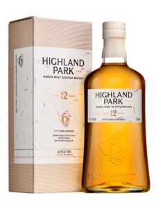 Pack shot of the new design of Highland Park 12 year Old whisky.