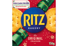 Pack shot of Ritz crackers 2024 festive packs.