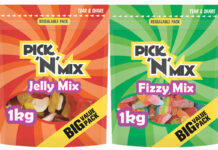 Pack shots of Spar 1kg Pick 'N' Mix bags including the Jelly Mix and the Fizzy Mix.