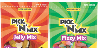 Pack shots of Spar 1kg Pick 'N' Mix bags including the Jelly Mix and the Fizzy Mix.