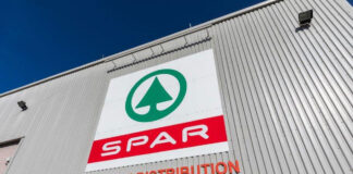 Exterior shot of Spar Scottish Distribution Centre with the Spar logo on the side of the building.