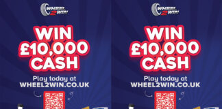 Motor Fuel Group Wheel2Win promotional image offering consumers the chance to win £10,000 cash through the firm's Spin-To-Win game on the app.