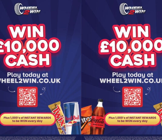 MFG drives footfall for forecourts Motor Fuel Group Wheel2Win promotional image offering consumers the chance to win £10,000 cash through the firm's Spin-To-Win game on the app.