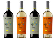 Pack shots of Bolgrad wine including Duo White Wine and Saperavi.