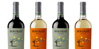 Pack shots of Bolgrad wine including Duo White Wine and Saperavi.