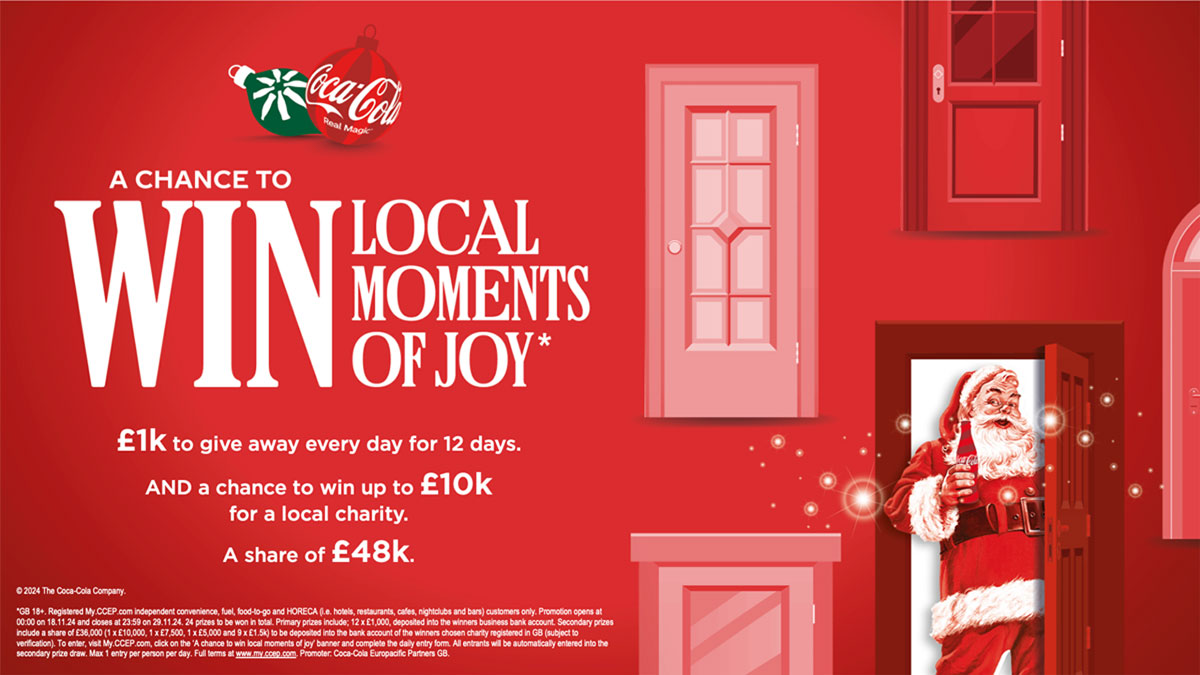 Promotional image of Coca-Cola Europacific Partners' Win Local Moments of Joy competition.