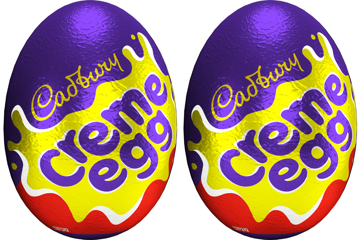 Pack shots of Cadbury Creme Eggs.