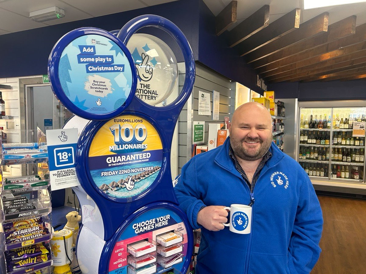 Drummond Miller, owner of KeyStore More Dalkeith, is delighted to be the first winner in Allwyn's Share the Win initiative.