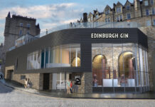 A planned design for Edinburgh Gin's distillery featuring an estimation of what the building looks like.