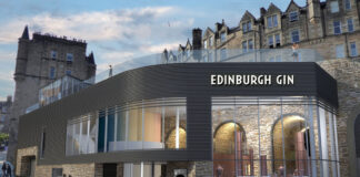 A planned design for Edinburgh Gin's distillery featuring an estimation of what the building looks like.