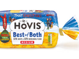 Hovis kicks off new Christmas competition Pack shot of Hovis Best of Both bread with That Christmas branding across it to mark the festive family film.