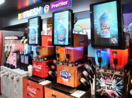 Rising energy costs push up inflation Premier 'Refresh @ Premier' Station with slushie machines including Tango Ice Blast, Coca-Cola Frozen and Fanta Frozen.