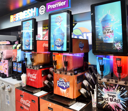 Rising energy costs push up inflation Premier 'Refresh @ Premier' Station with slushie machines including Tango Ice Blast, Coca-Cola Frozen and Fanta Frozen.