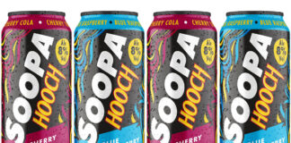 Pack shots of Soopa Hooch Blue Raspberry and Cherry Cola.