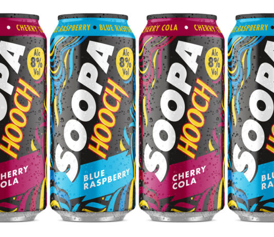 Soopa Hooch builds a fruity range Pack shots of Soopa Hooch Blue Raspberry and Cherry Cola.