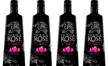 Pack shots of Tequila Rose one litre bottles.