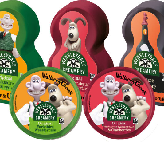 Wensleydale Creamery launches Wallace & Gromit packs Packs of Wensleydale Creamery Wallace & Gromit Limited Edition cheeses including 200g cheese truckles in Yorkshire Wensleydale, Yorkshire Wensleydale & Cranberries and Mature Cheddar, with 150g cheese truckles in Yorkshire Wensleydale and Yorkshire Wensleydale & Cranberries.