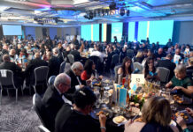 Guests enjoyed a three-course dinner before Elaine C Smith took to the stage to host the awards at the Hilton Glasgow.