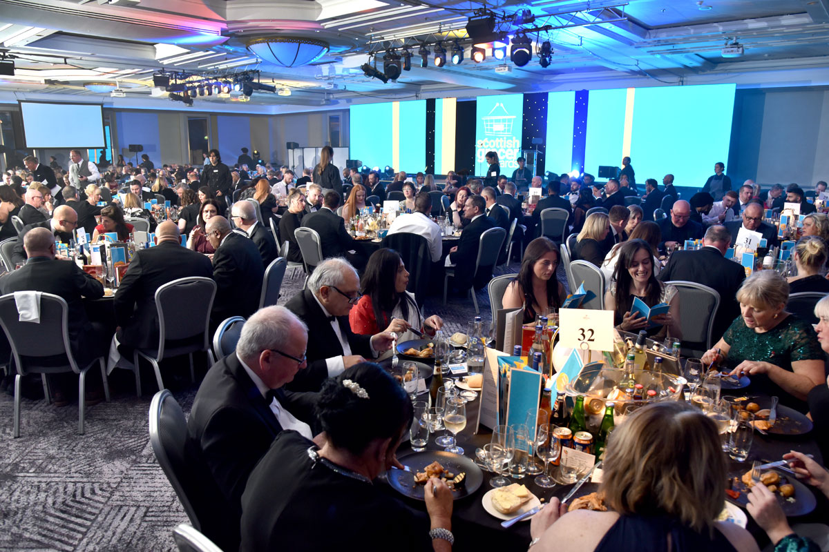 Guests enjoyed a three-course dinner before Elaine C Smith took to the stage to host the awards at the Hilton Glasgow.