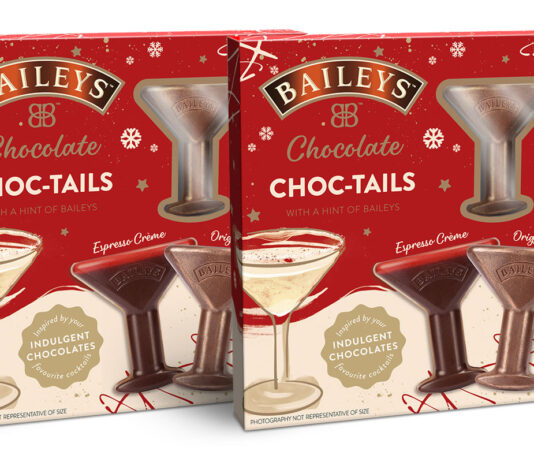 Baileys sweetens a cocktail treat for Christmas this year Pack shots of Baileys Choc-Tails Collection.