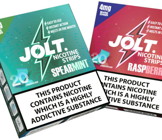 Feel a Jolt with new Nicotine Strips Pack shots of Jolt Strips including Spearmint and Raspberry variants.
