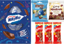 Pack shots of products in the Mars Wrigley Easter 2025 range including Milky Way Easter Egg, M&M's Choco Eggs, Galaxy Minstrels Mini Eggs and Malteser Bunny Popcorn flavour.