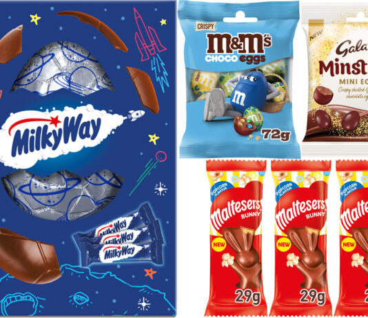 Mars Wrigley rolls out new Easter range Pack shots of products in the Mars Wrigley Easter 2025 range including Milky Way Easter Egg, M&M's Choco Eggs, Galaxy Minstrels Mini Eggs and Malteser Bunny Popcorn flavour.