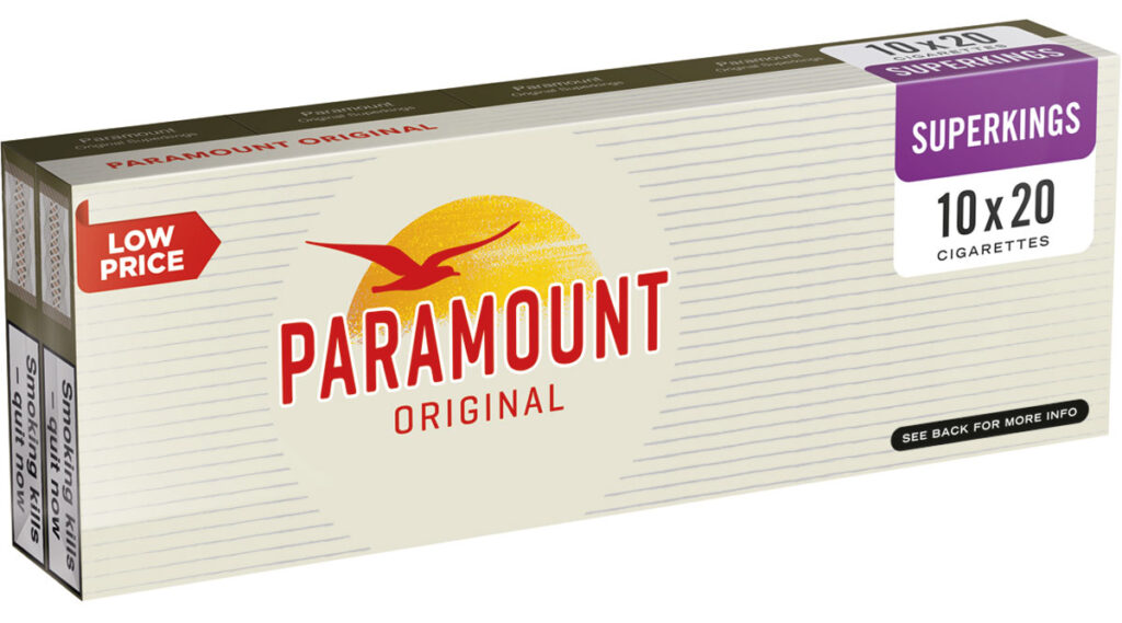 Pack shot of Paramount Original cigarettes.