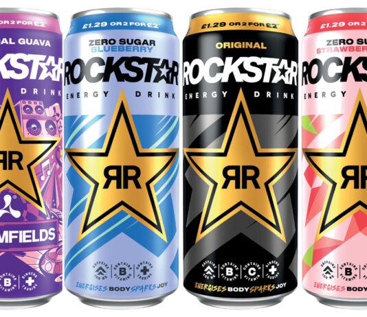 Rockstar unveils 2 for £2 PMP deal Cans of Rockstar Energy Drinks including Tropical Guava, Zero Sugar Blueberry, Original and Zero Sugar Strawberry Lime.