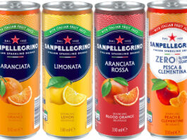 Sanpellegrino unveils a new look Pack shots of Sanpellegrino cans including Aranciata, Limonata, Aranciata Rossa and Sanpellegrino Zero Pesca & Clementina.
