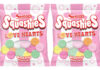 Pack shots of Swizzels Squashies Love Hearts.