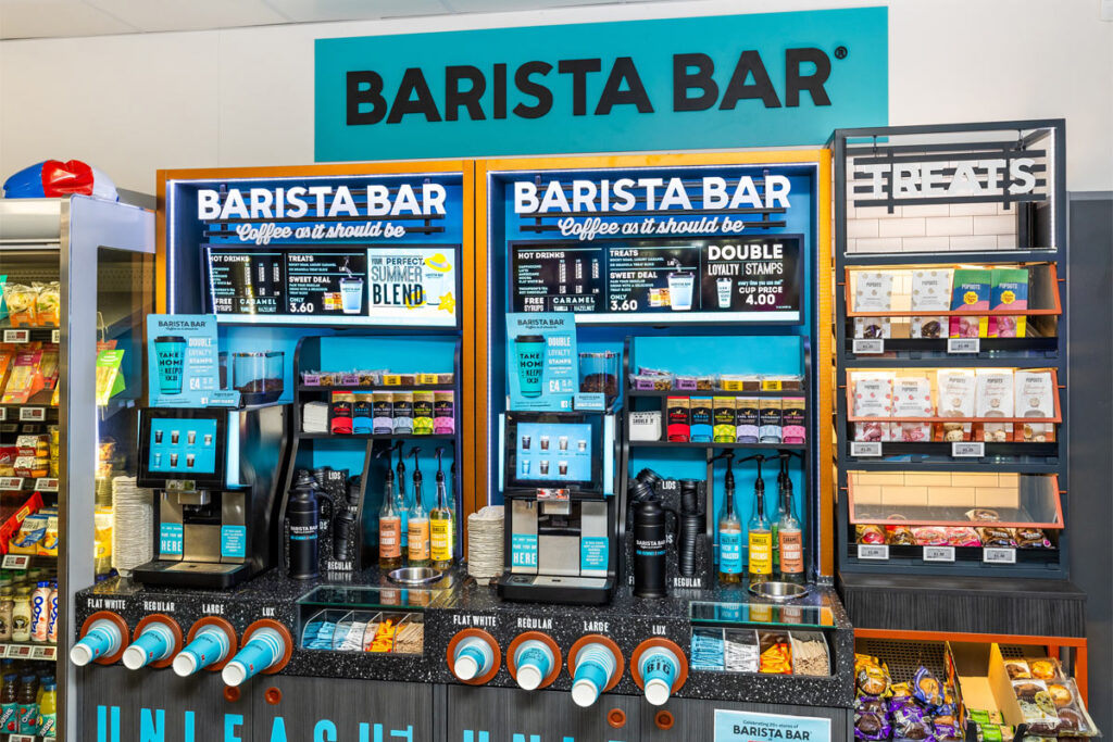 A Barista Bar coffee counter.